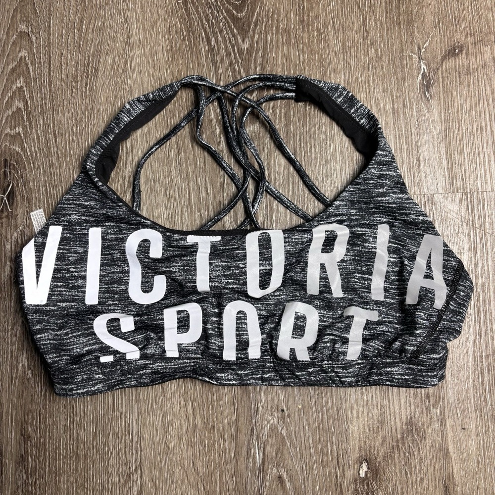 Victoria Secret Sport Strappy Logo Criss Cross Sports Bra Large